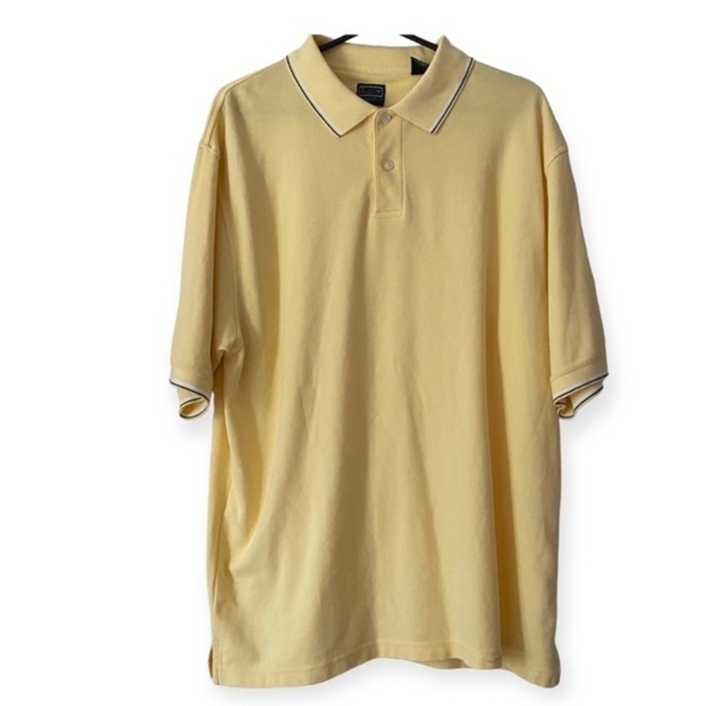 Haggar Golf Shirt Mens Size XL Yellow Polo Pull Over Collared
